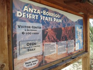 Anza Borrego Desert Visitor's Center Sign